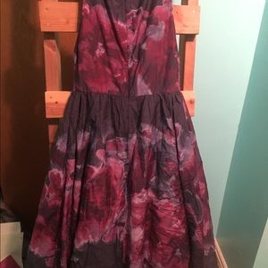 Purple floral sundress tea length